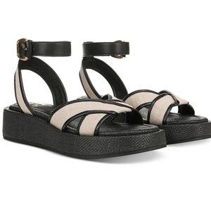 🖤🔹️Sam Edelman🔹️women Strappy Flat Natural/ Black NYLIE Sandals